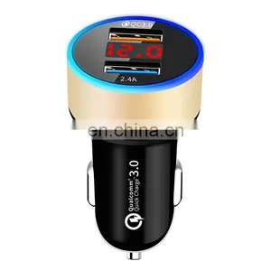 Hot Sale High Quality 5V 2.4A Dual USB Port Quick Usb Car Charger With Led Display thumbnail-2