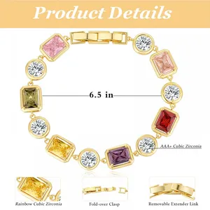 Square and Round Multicoloured Semi-Precious Stone Mosaic Design Jewellery Bracelet/Necklace Unisex Copper Jewellery thumbnail-1
