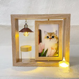 Pet Memorial Photo Frame Double Sided Wooden Dog Rotating Picture Frame thumbnail-4
