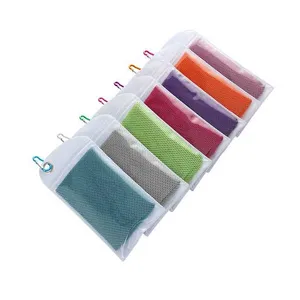 Ready Ship Solid Color Instant Super Cold Feeling Ice Cooling Towel With Portable PVC Bag thumbnail-1