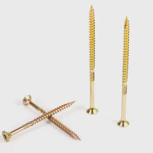 Chipboard Screws for Furniture Assembly Yellow Zinc Plated Pozi Drive High Torque Full Sizes Available thumbnail-4