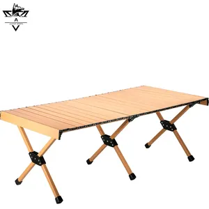 Bestseller Portable Egg Roll Camping Table Foldable Lightweight Aluminum Frame Waterproof Outdoor Table for Leisure Activities thumbnail-1