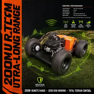 Robotic Cutter Grass VTW550‑90 RC Land Mower Wheeled Remote Gas Mower Multi‑Purpose For Farm Greenhouse Grass Cutting thumbnail-4