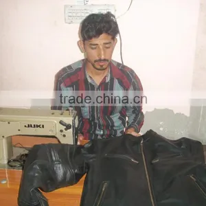 Man Leather Jacket Made of Black Genuine Sheep Skins thumbnail-6