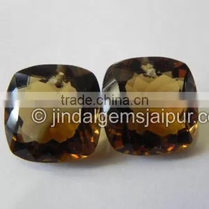 Coganac Quartz Cut Cushion 15 MM Pair Loose Gemstone Drilled Front To Back thumbnail-1