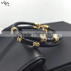 2016 Latest FashionJewelry Black Stingray Leather Cord,Genuine Stingray Bracelet With Stainless Steel Jewelry thumbnail-1