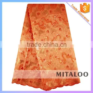 Mitaloo Wholesale Fashion Fabric Organza Lace Sequins and Handcut Fabric MOG0202 thumbnail-5