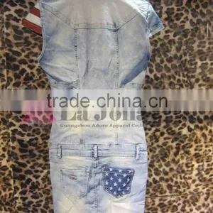 2016 Summer Fashion Short Denim Dresses for Women thumbnail-2
