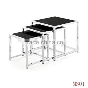 Cheap Small Glass Metal Side Table thumbnail-1