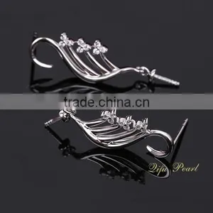 14k Gold Earring Mountings for Pearl thumbnail-3