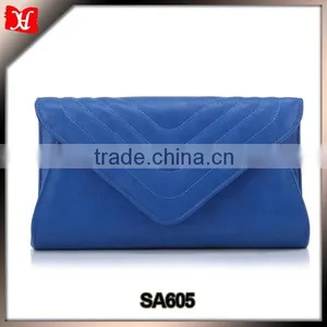 Morden Ladies Blue Leather Evening Bag Cross Body Shoulder Clutch Bags thumbnail-1