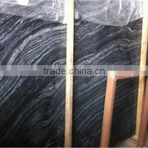 Black Tree Marble Slabs & Tiles, Chinese Black Marble, Black Polished Marble Floor Covering Tiles, Wall Tiles thumbnail-1