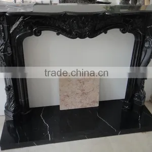 Europe Black Marble Fireplace Mantel Shelf thumbnail-1