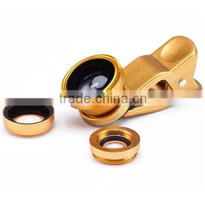 3 In1 0.65 X Wide Angle Macro 180degree Fisheye Lens for Mobile Phone Tablet Camera thumbnail-1