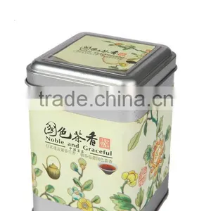 Square Tea Tin Box; Chinese Tea Tin Box With Perfect Embossing Printing thumbnail-1