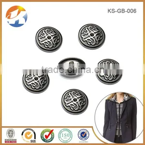 Gunmetal Embossed Logo Metal Sewing Buttons For Garment thumbnail-5