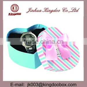 Jinhua Supplier Small Handmade Heart Shaped Paper Watch Box Ribbon thumbnail-2