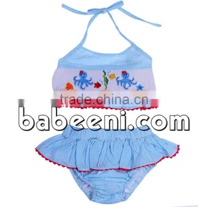 Nice Octopus Hand Smocked Girl Swimwear thumbnail-1