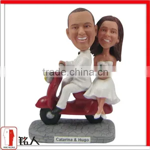 Motorbike Style Wedding Cake Toppers/bobblehead thumbnail-1