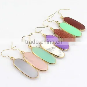 Semi-precious Gem Agate Stone Drop Earring thumbnail-1