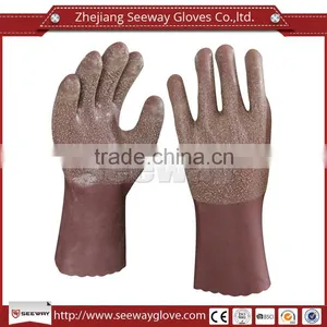 Seeway Long Cotton Lined Brown Latex Household Glove For Kitchen Cleaning And Laundry thumbnail-1