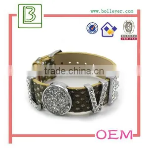 Deep Brown Real Leather Bracelet thumbnail-1