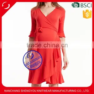 Wholesales V Neck Short Sleeve Summer Maternity Dresses thumbnail-1