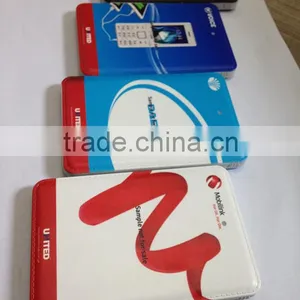 Premium Leather Cover Customized Promotional Credit Card Shape Portable Phone Power Bank Charger With Built in Micro Usb Cable Quality Choice thumbnail-3