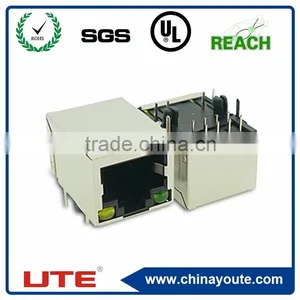 RJ45 Connector Shielded 90 Degree With LED, Network Routers thumbnail-1