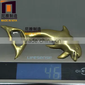 Porpoise Shape Gold Plating Metal Beer Bottle Opener Keychain thumbnail-6