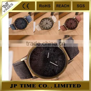New Men Women Leather Analog Round Casual Cowboy Vintage Leather Watch JUST thumbnail-4