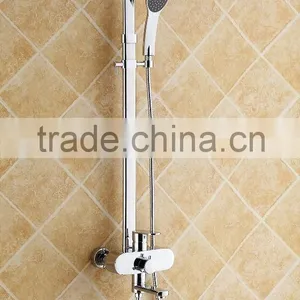 Brass Square Hard Tube Shower Mixer Set/wall Mounted Bath Shower Faucet thumbnail-1