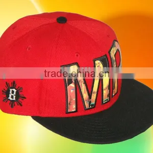 Custom 3d Embroidery Design Flat Brim Snapback Hat thumbnail-3