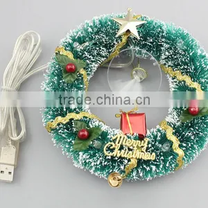 USB Powered Mini X'mas Christmas Wreath thumbnail-1