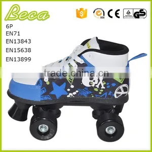 Wholesale Blue PVC Wheel Boy Disco Quad Roller Skate for Clud thumbnail-2