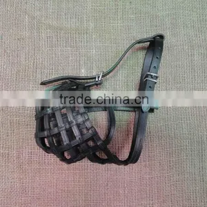 New Wholesale Secure Genuine Leather Handmade Braided Dog Leather Muzzle thumbnail-1