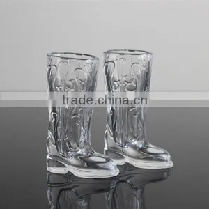 LXHY-BE021 Hand Pressed Engraving Crystal Glass Beer Boot thumbnail-1