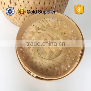 2016 High Quality Cheap Mini Round Bamboo Basket for Tea thumbnail-3