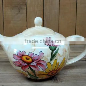 Wholesale Handpaint Daisy Ceramic Tea Coffee Pot thumbnail-1