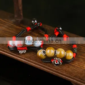 2015Hot Sales White and Yellow Unique Handmade Jingdezhen Ceramic Bead Bracelet thumbnail-4