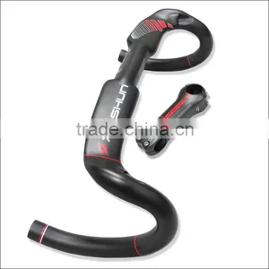 2016 Xinshun Mountain Bikes Carbon Handlebar Mtb Road Bike Accessories Bicycle Parts Grips With Stem BH2120 thumbnail-5