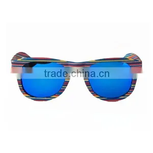 Polarized Recycle Bamboo Wood Sunglasses Skateboard Sunglasses thumbnail-5