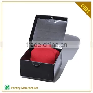 Square Folding Hat Shipping Box Black With Logo Print Custom thumbnail-2