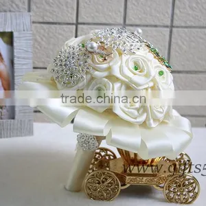 Custom Beaded Bouquet Jeweled Flower Bridesmaids Bouquet in Handmade thumbnail-3
