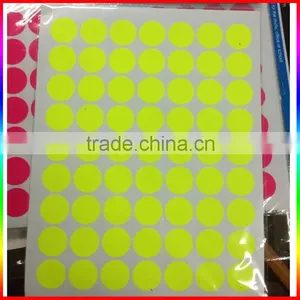 Fluorescence Yellow and Red Paper Circle Sticker thumbnail-1