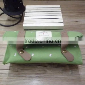 Wholesale Large Custom Folding Canvas Pencil Case With Button for School thumbnail-3