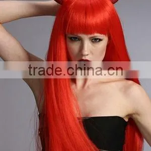 Red Anime Cosplay Hair Wig, Cheap Witch Halloween Synthetic Wigs thumbnail-1