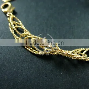 18cm Raw Brass Faceted Rhombic Link Fashion DIY Bracelet Supplies 1900080 thumbnail-3