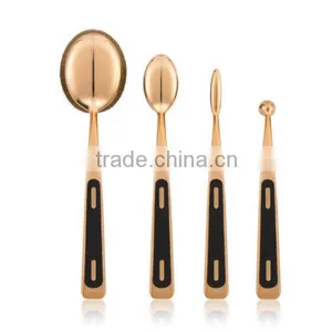 Super Quality Pro4 Makeup Brushes Toothbrush Oval Makeup Brush Foundation Powder Kit Golf Shape Pipe Makeup Brushes Set 4pcs/set thumbnail-3