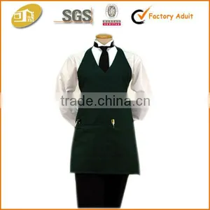 V-Neck Apron With Center Divided Patch Pocket Hotel Uniform thumbnail-1